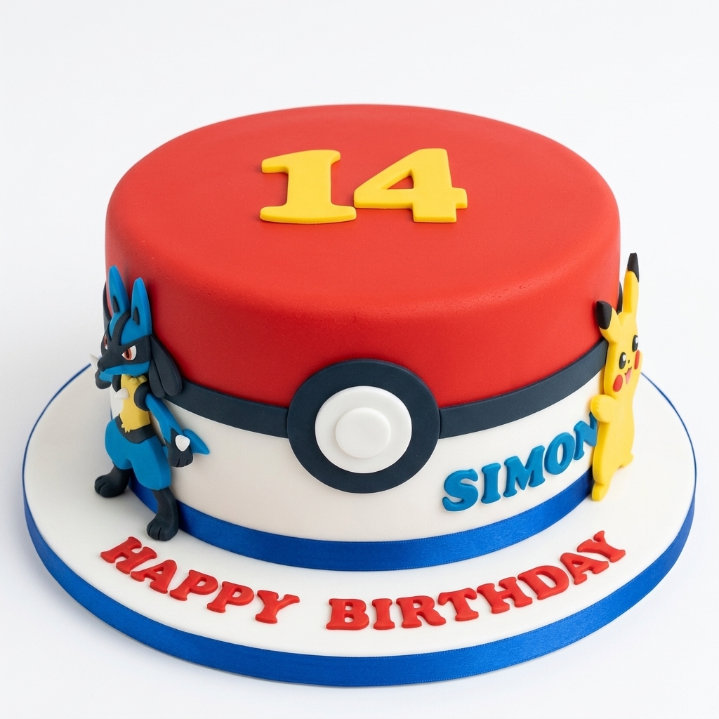Pokémon Birthday Cake with Custom Age & Name