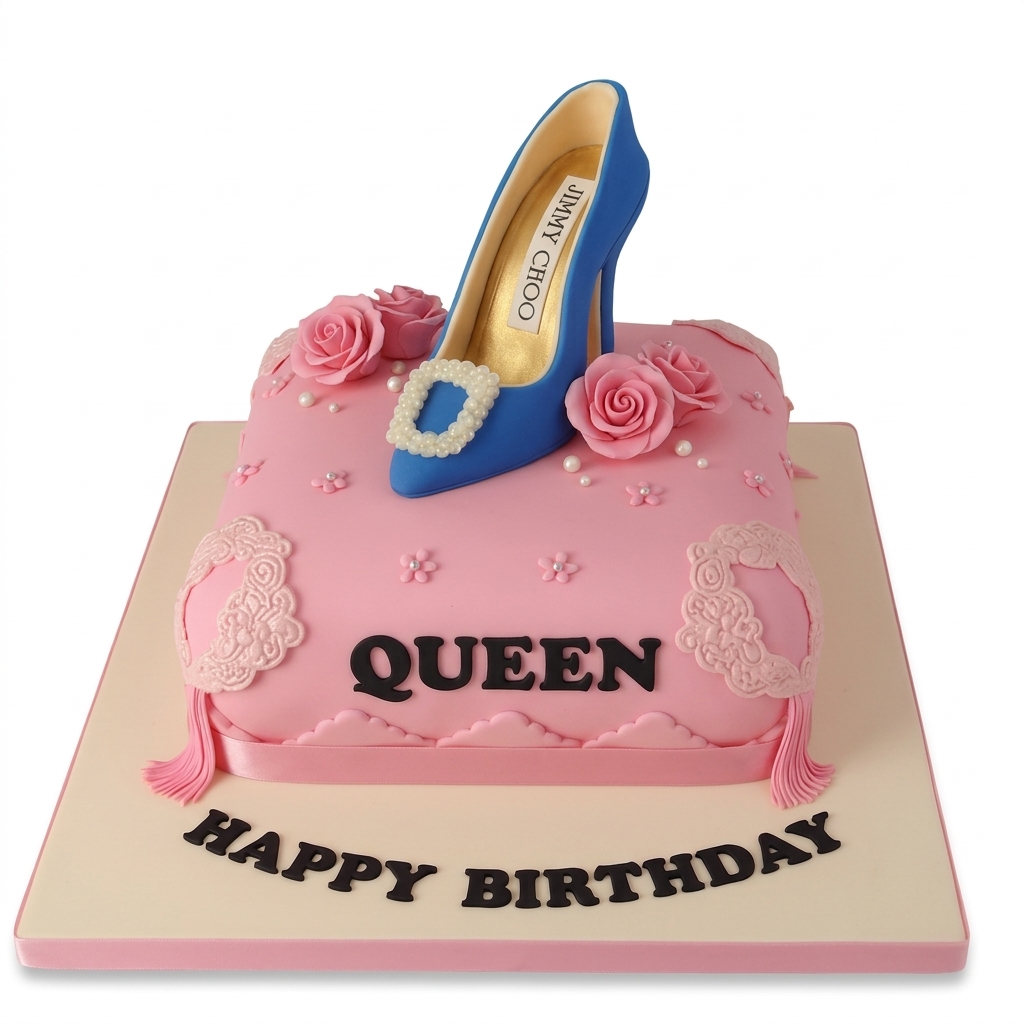 High Heel Birthday Cake for Her with Personalised Message