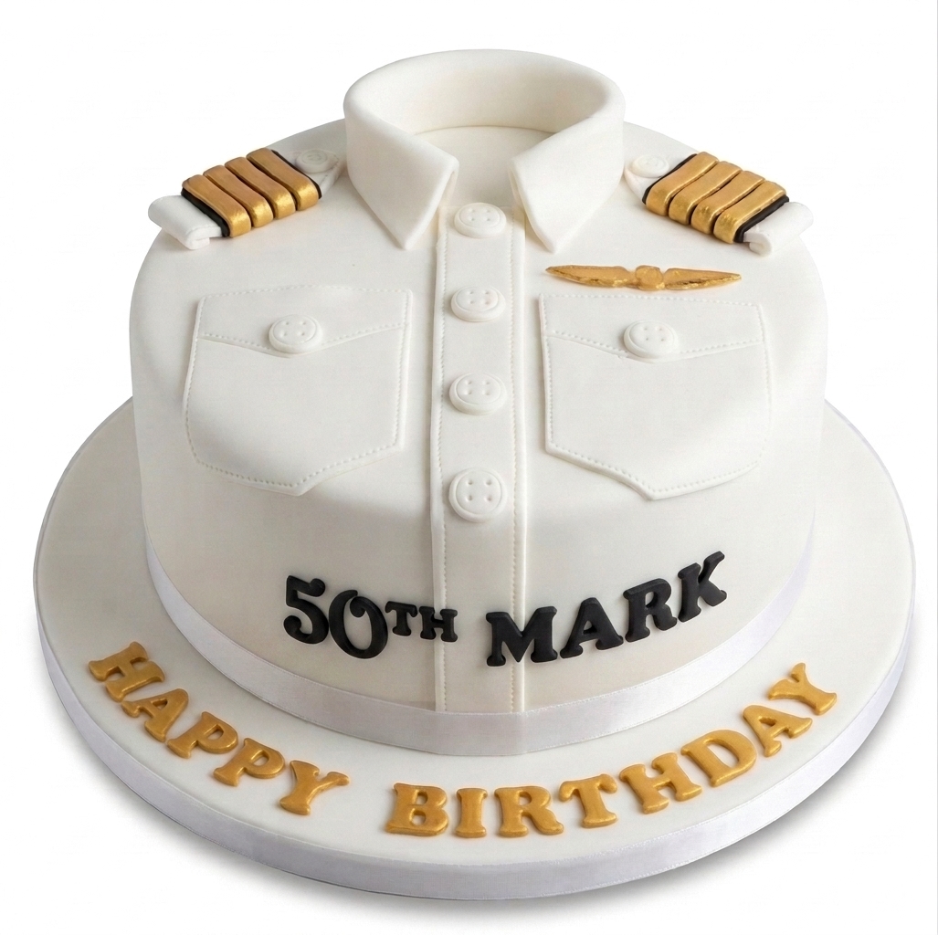 Pilot Uniform Birthday Cake for Men