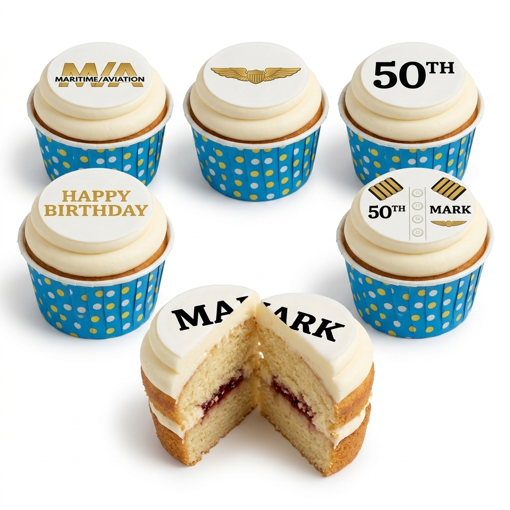 Pilot Theme Birthday Cupcakes with Custom Age