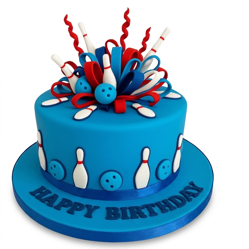 Fun Bowling Birthday Cake