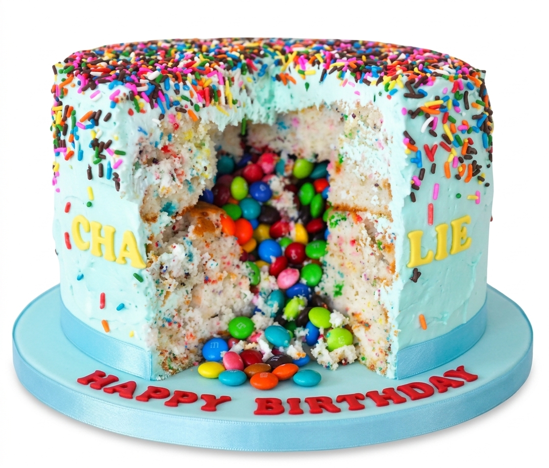 Sprinkle Piñata Birthday Cake
