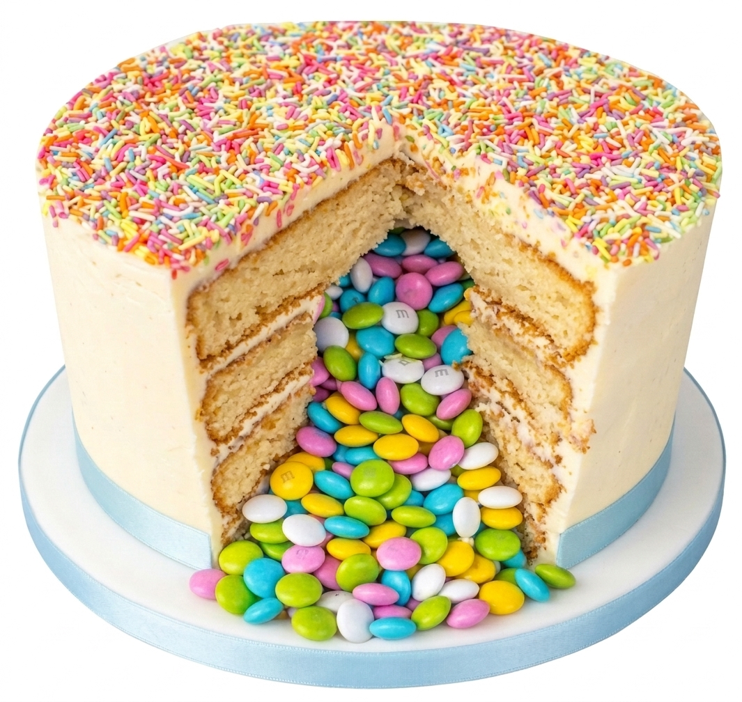Piñata Birthday Cake with Sprinkles & Candy Surprise