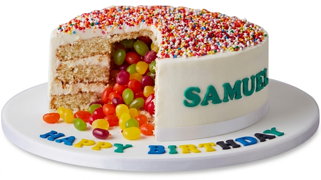 Colourful Sprinkles Piñata Birthday Cake