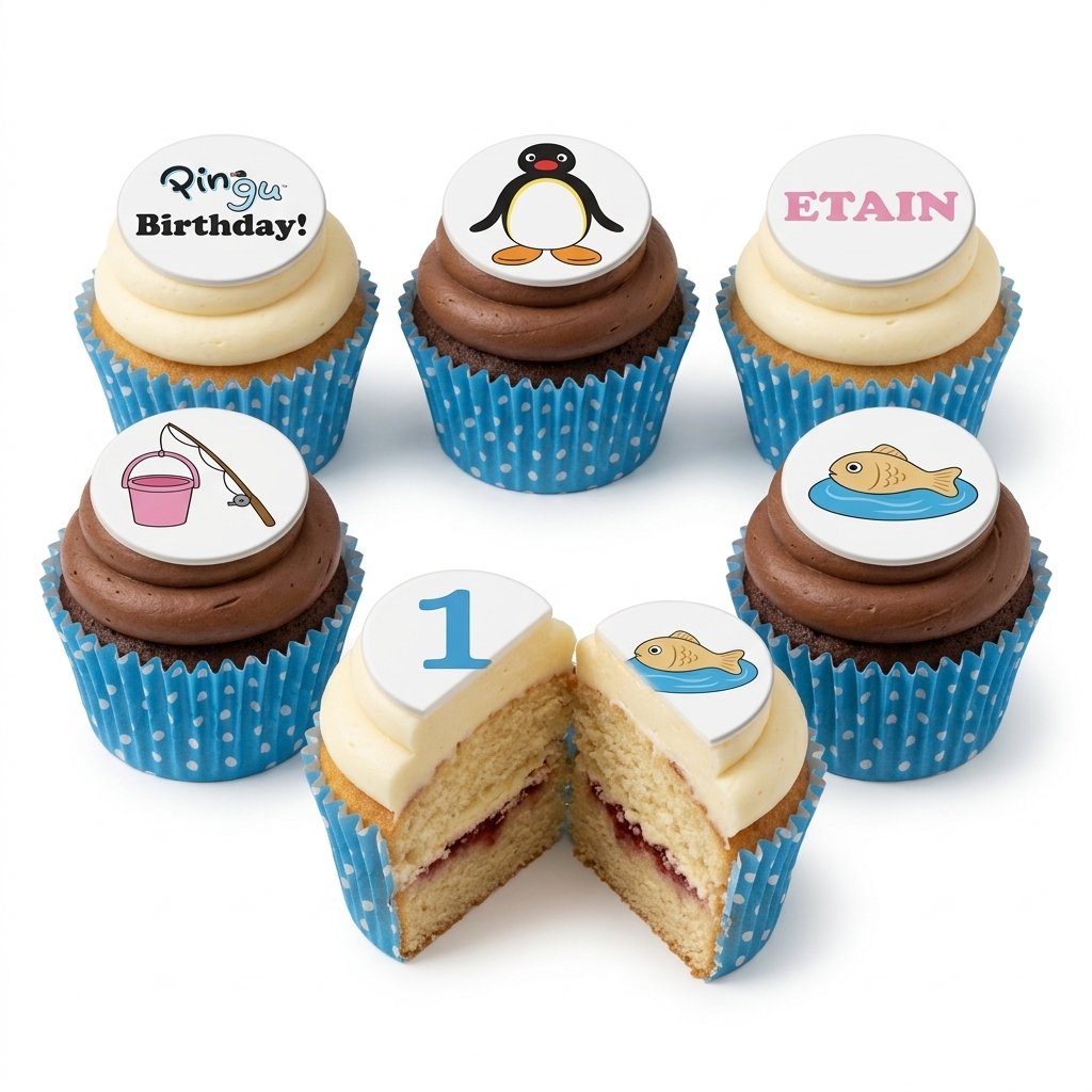 Pingu Birthday Cupcakes