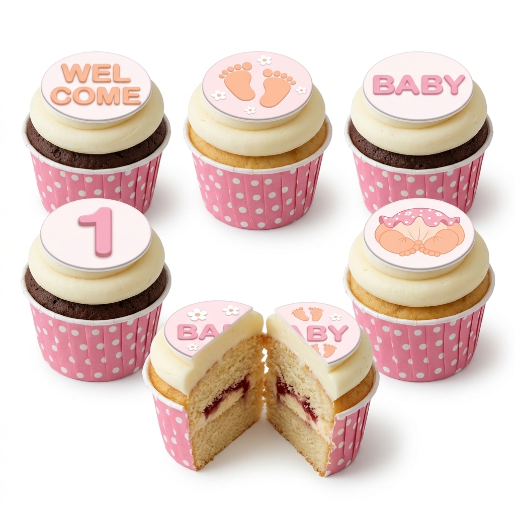Pink Baby Shower Cupcakes for Girls