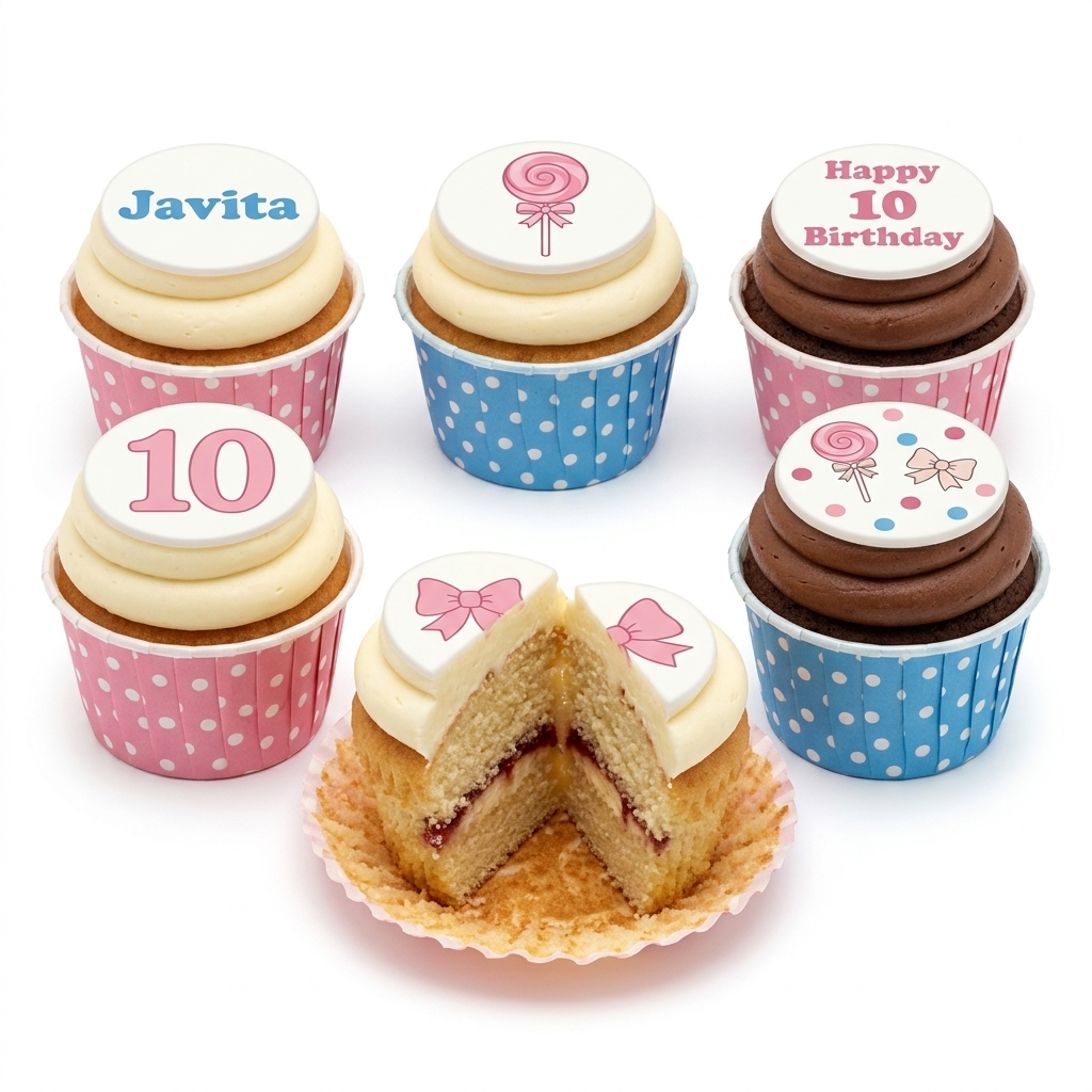 Lollipop & Bow Birthday Cupcakes for Girls