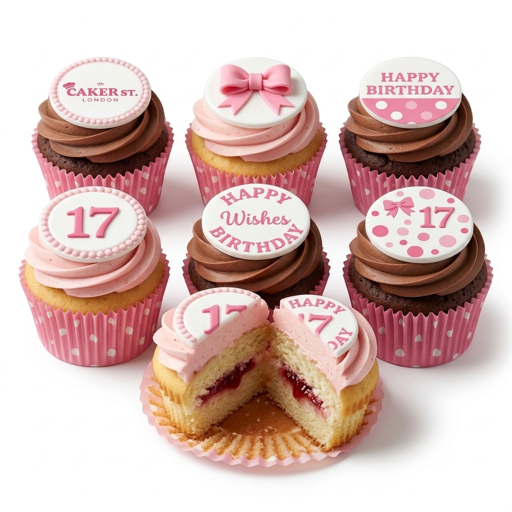 Pink Bow Birthday Cupcakes for Her