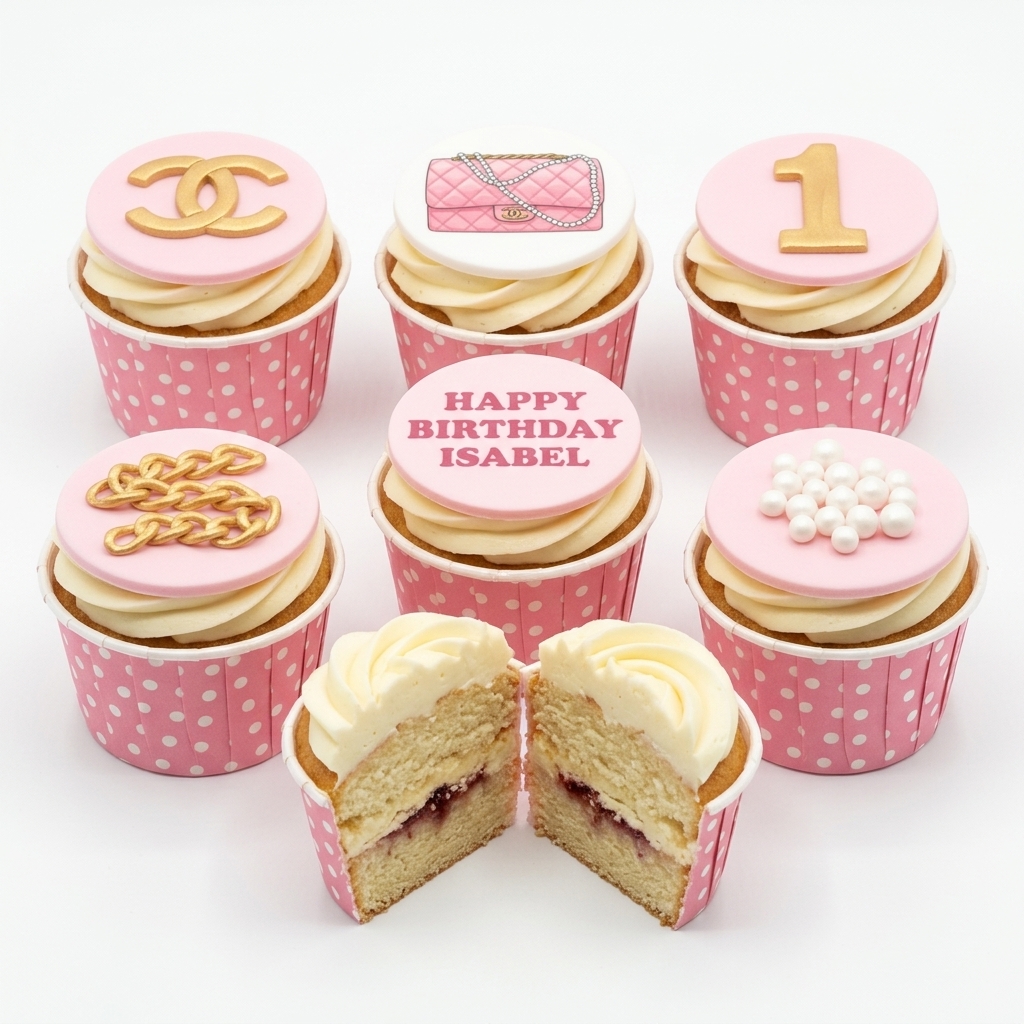Chanel Inspired Birthday Cupcakes for Her with Custom Age