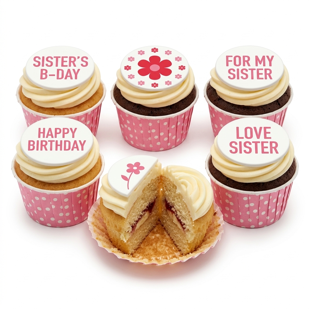 Sister's Floral Birthday Cupcakes