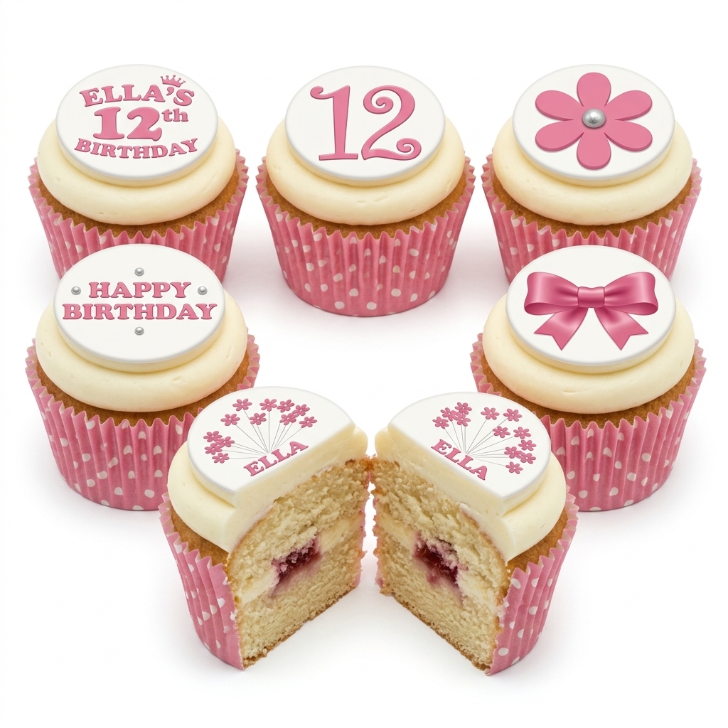 Floral Birthday Cupcakes for Her with Custom Age