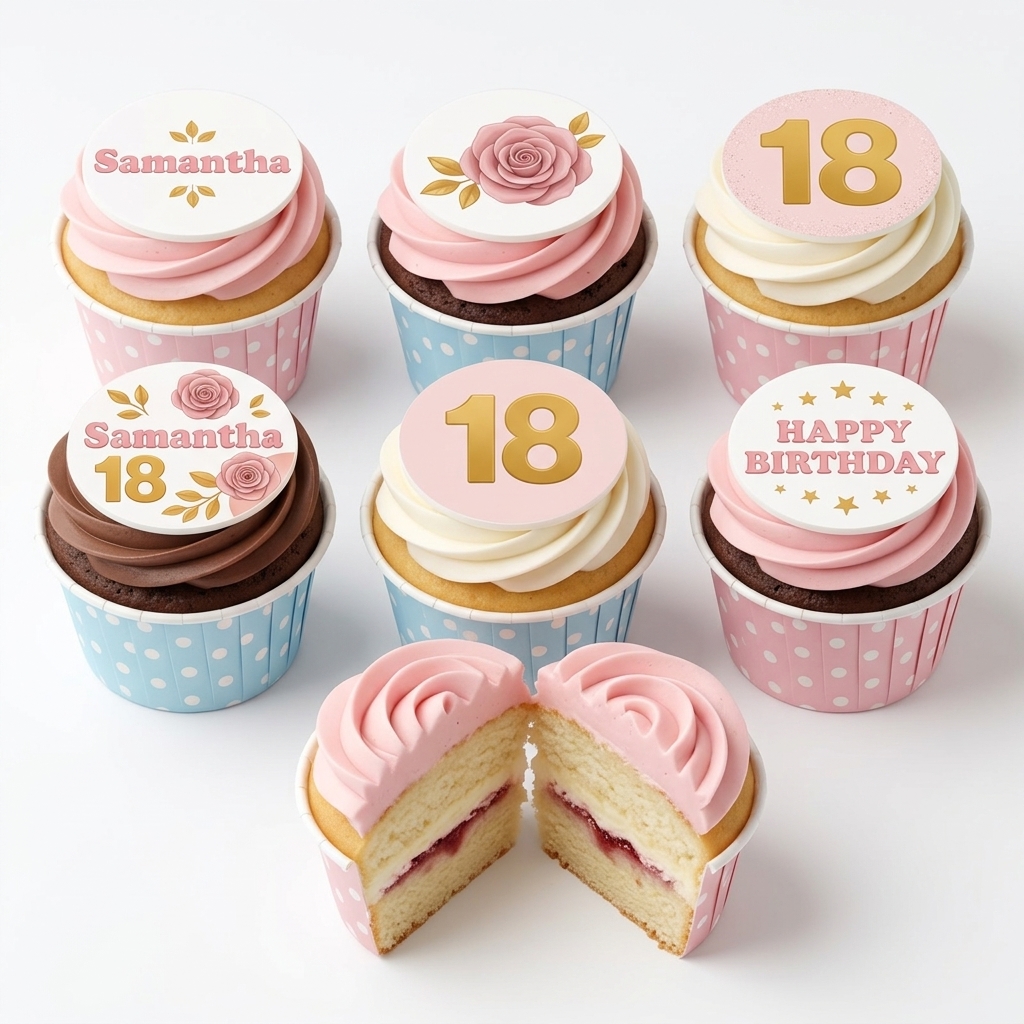 Elegant Floral Birthday Cupcakes for Her