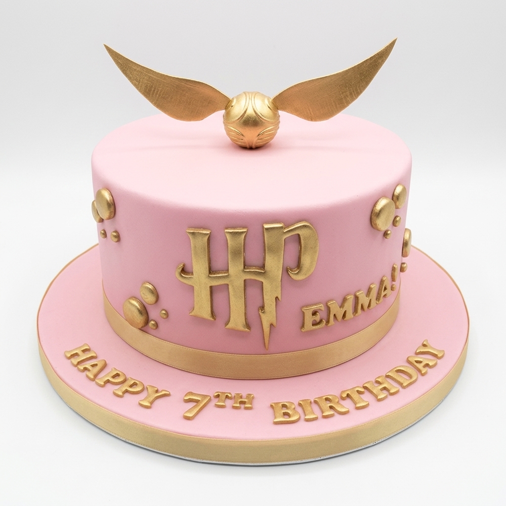 Harry Potter Birthday Cake with Golden Snitch