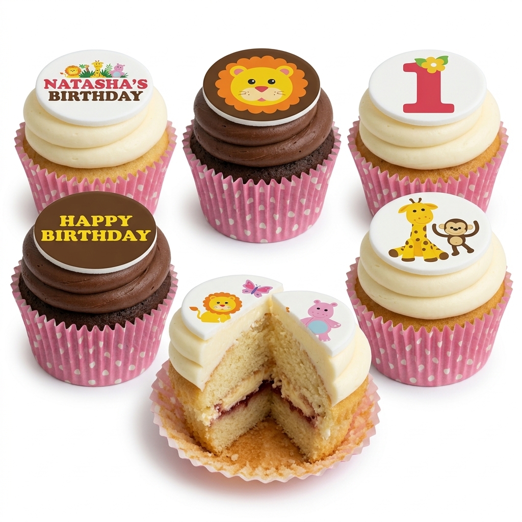 Jungle Animal Birthday Cupcakes