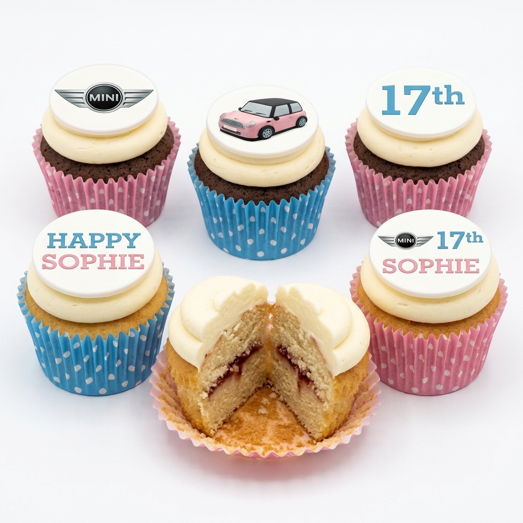 Mini Cooper Car Birthday Cupcakes