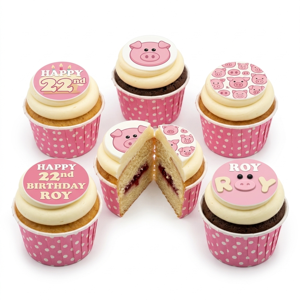 Pig Theme Birthday Cupcakes