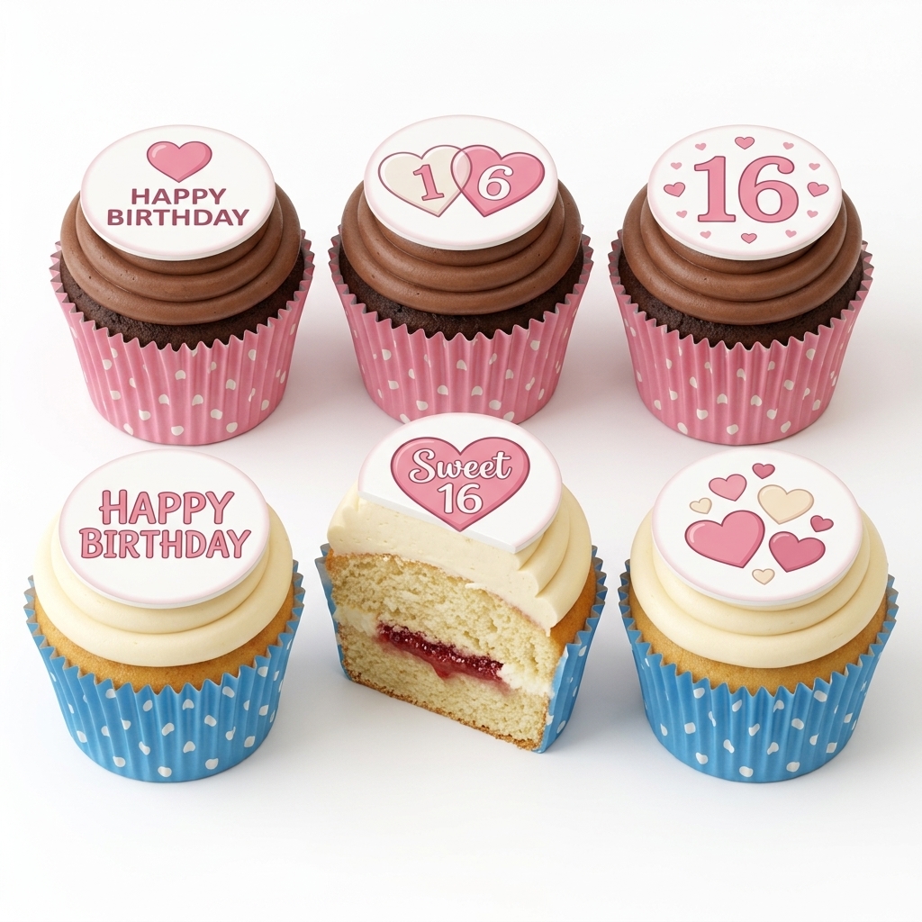 Heart Birthday Cupcakes for Her