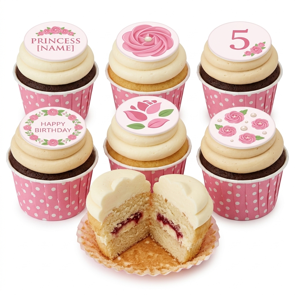 Elegant Floral Birthday Cupcakes for Her