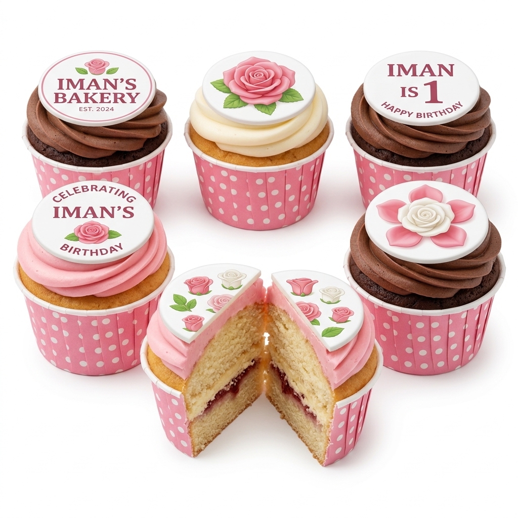 Floral Rose Birthday Cupcakes