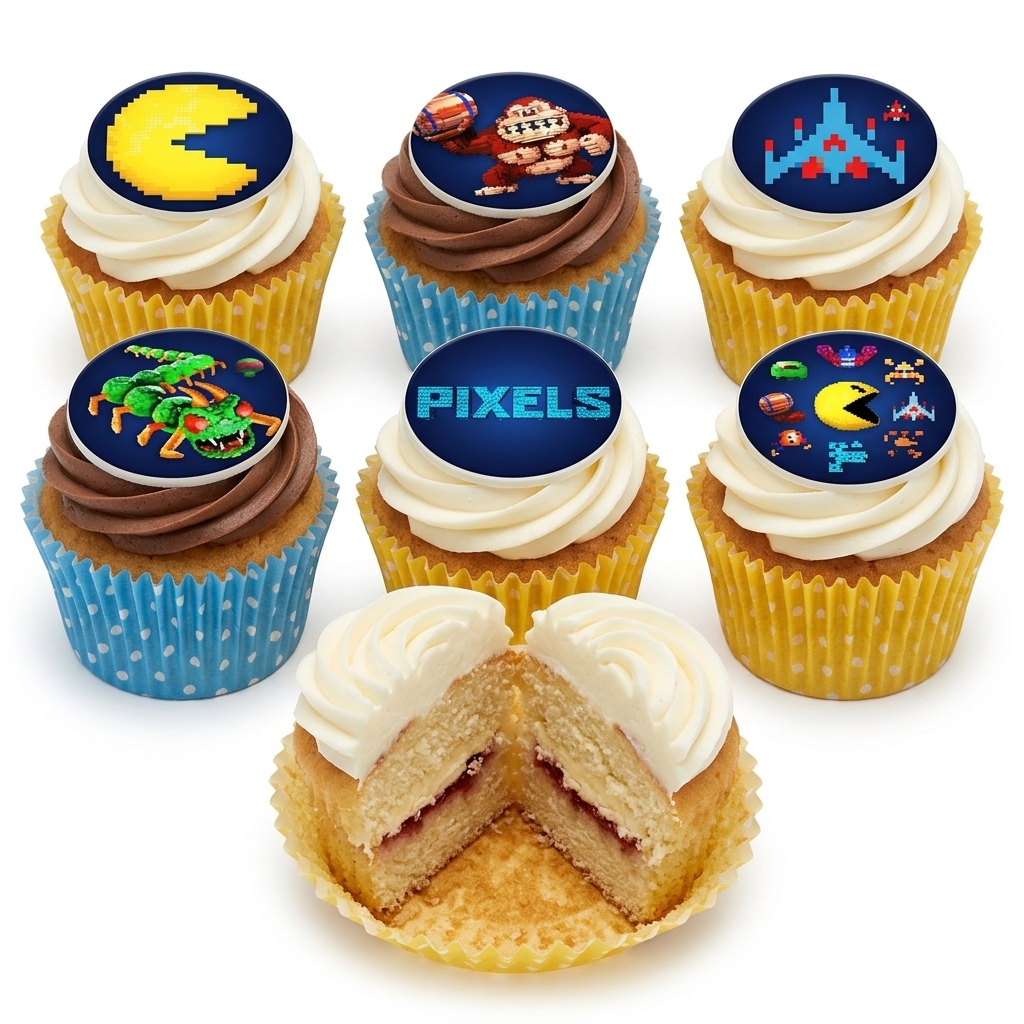 Pixel Arcade Gaming Birthday Cupcakes