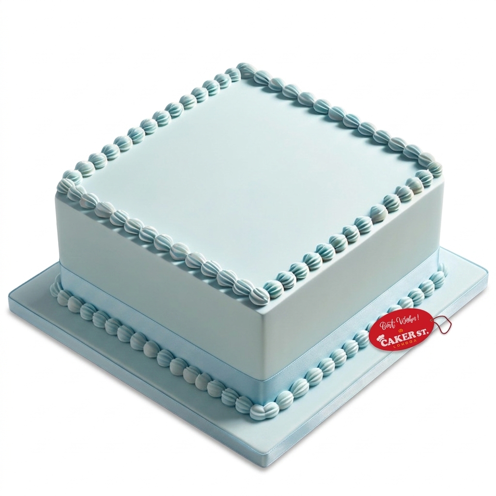 Elegant Blue Birthday Cake for Him