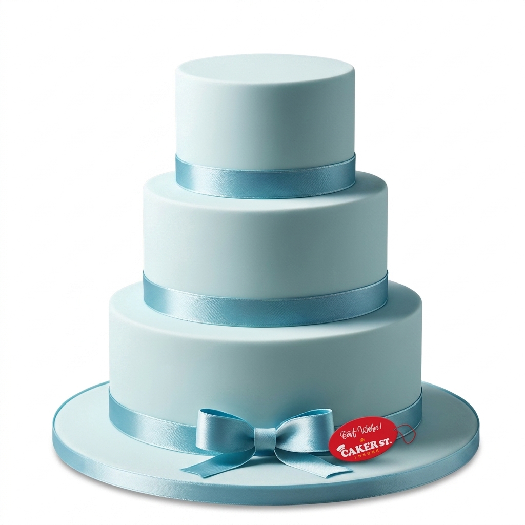 Elegant Blue Baby Shower Cake for Boys