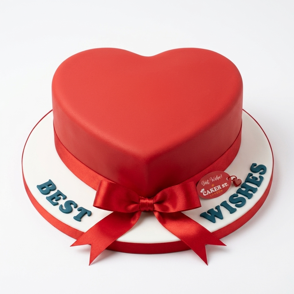 Romantic Red Heart Birthday Cake