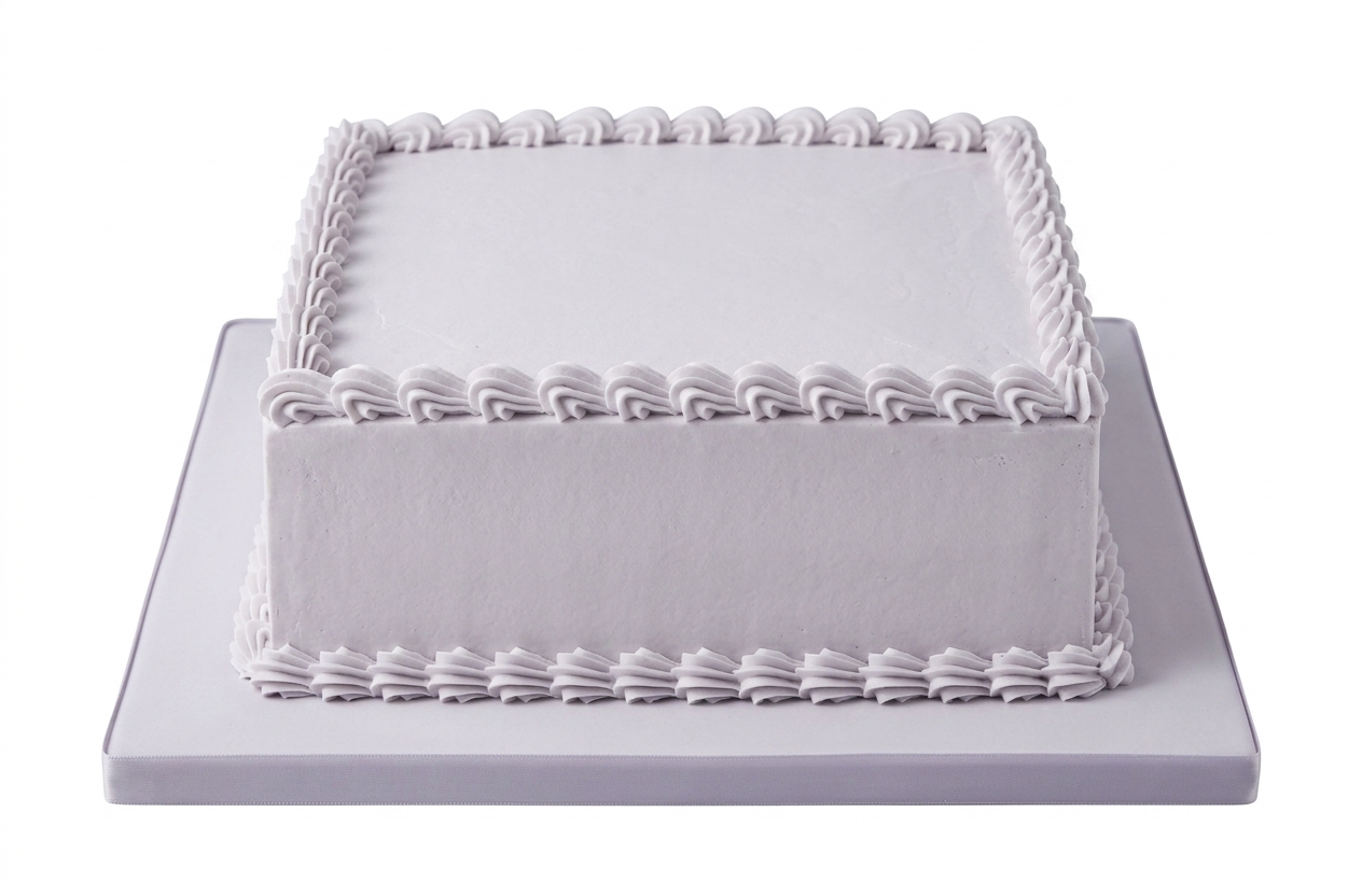 Elegant Plain Iced Birthday Cake