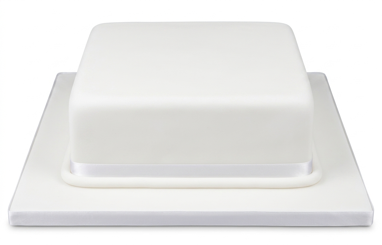 Square Plain Iced Celebration Cake