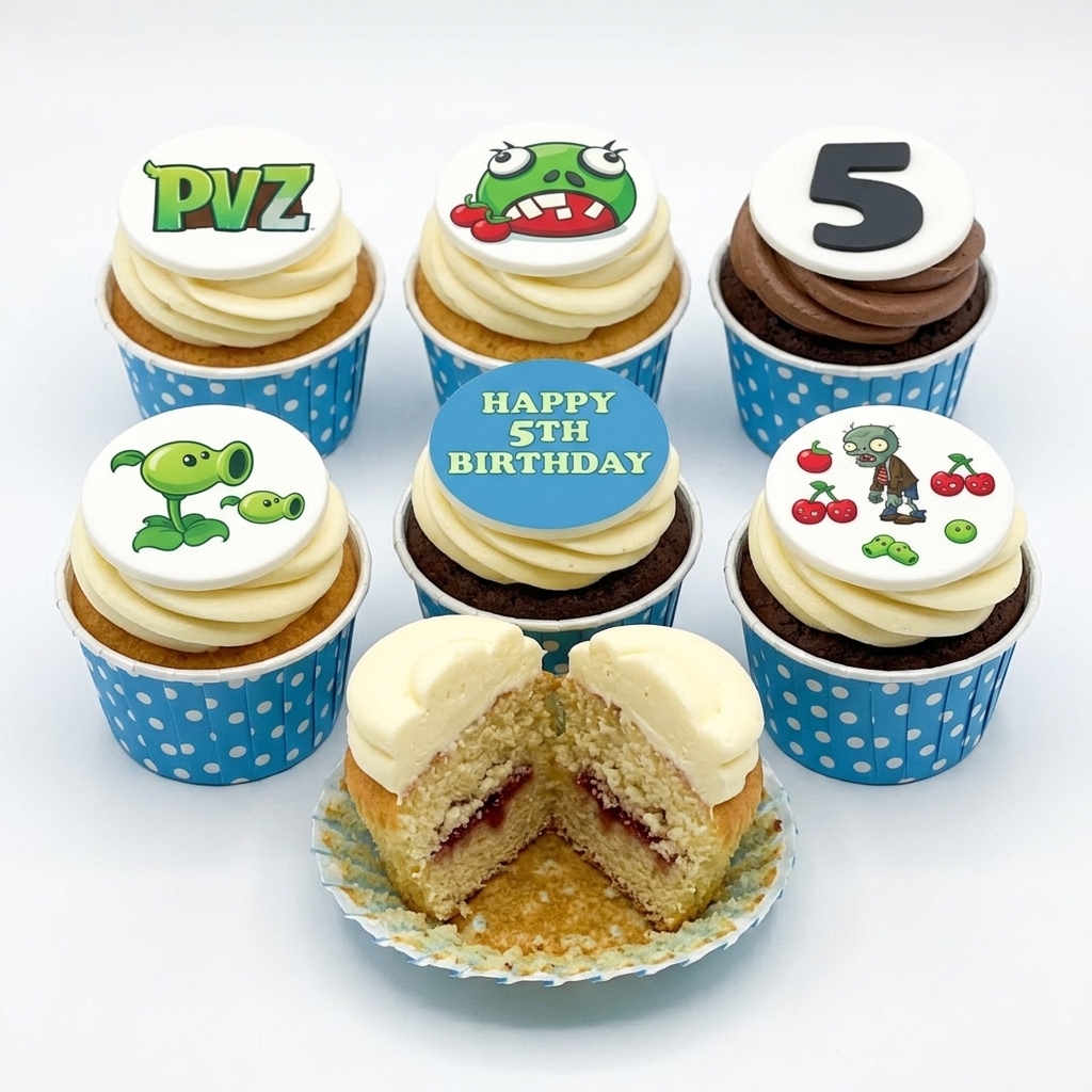 Plants vs. Zombies Birthday Cupcakes