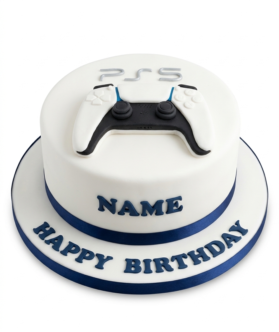 PS5 Gaming Birthday Cake with Personalised Name