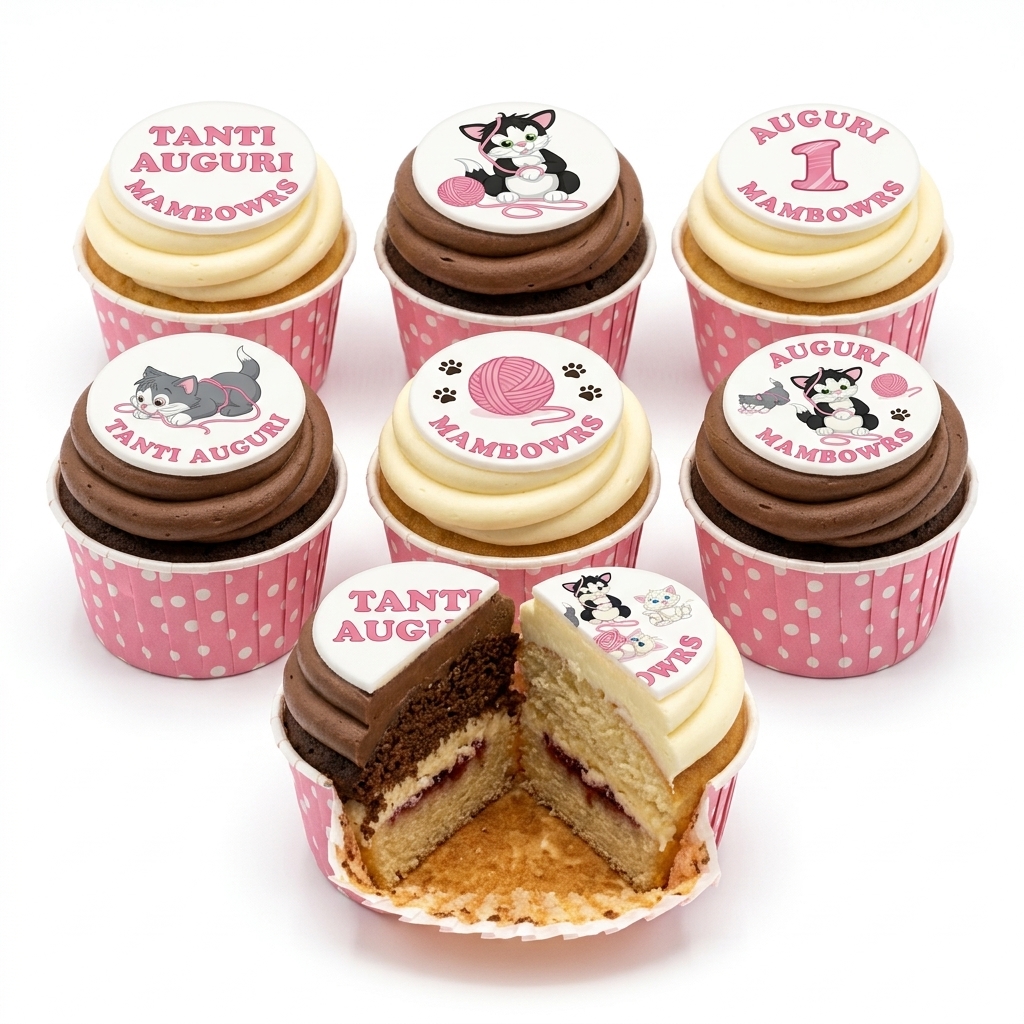 Kitten Theme Birthday Cupcakes