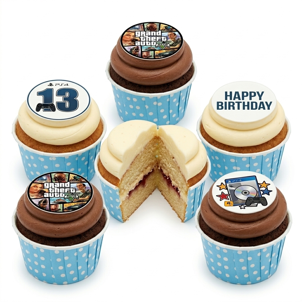 Grand Theft Auto Gaming Birthday Cupcakes