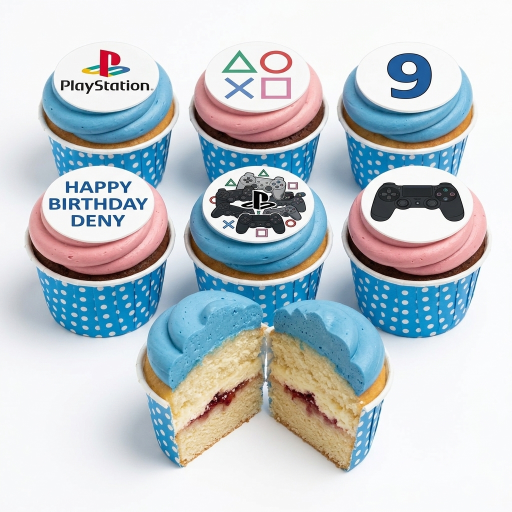 PlayStation Birthday Cupcakes | Custom Age & Name
