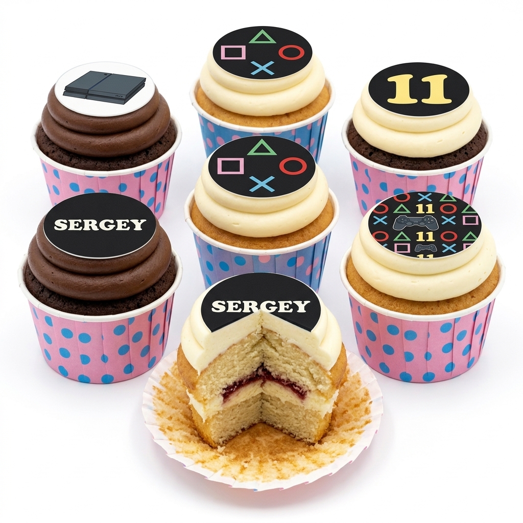 Gaming Birthday Cupcakes with Custom Age & Name