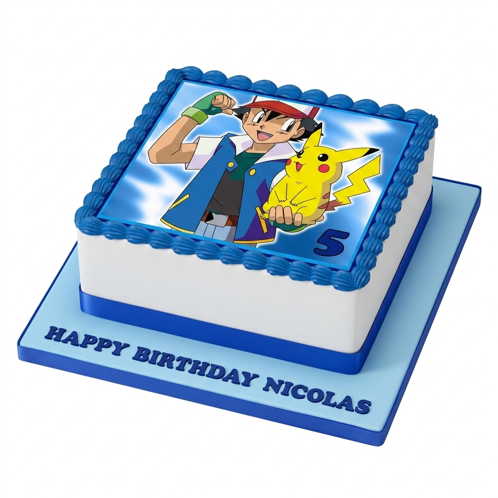 Pokémon Birthday Cake with Ash & Pikachu
