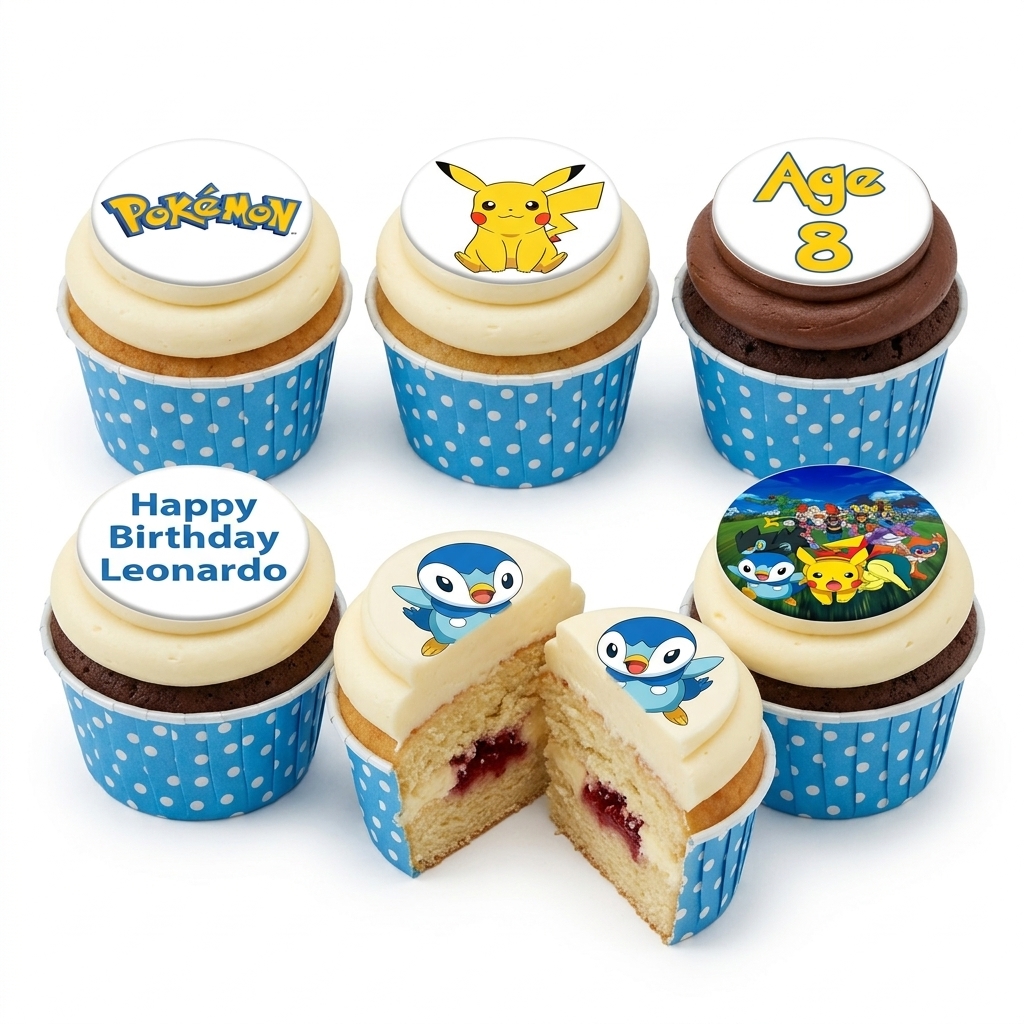 Pokémon Birthday Cupcakes with Custom Age & Name