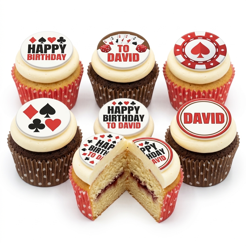 Casino Theme Birthday Cupcakes