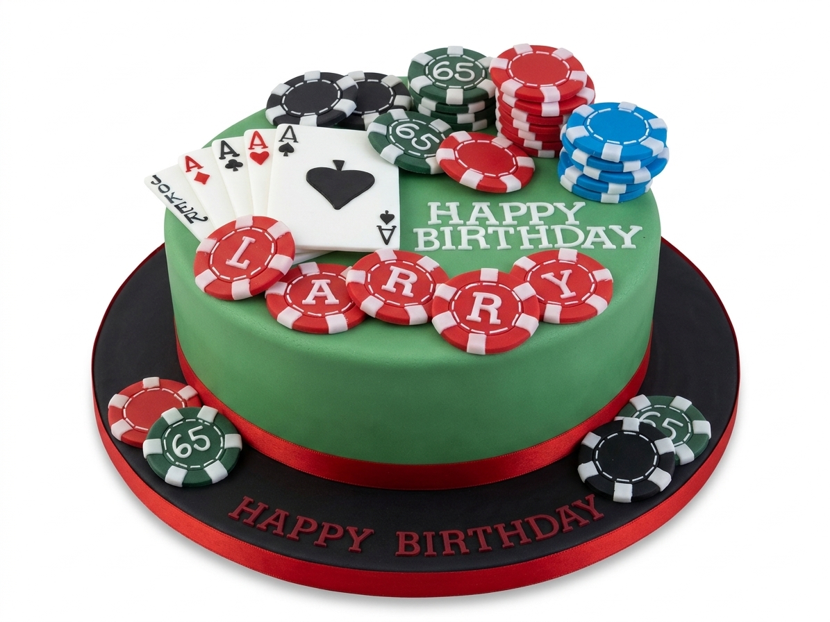 Poker Theme Birthday Cake | Custom Age & Name