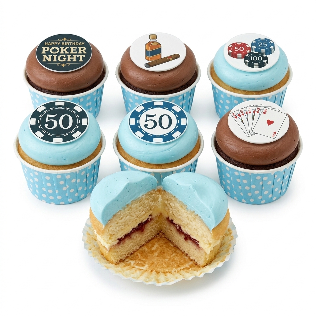 Casino Night Birthday Cupcakes for Him