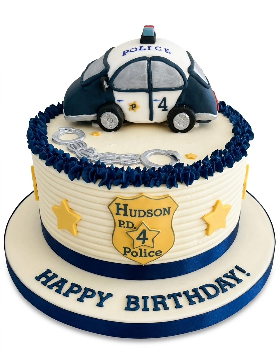 Police Car Birthday Cake for Kids