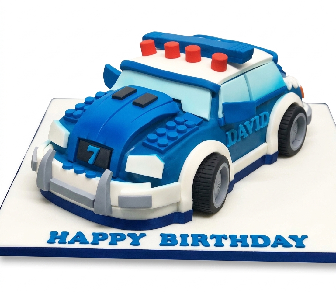 Police Car Birthday Cake for Kids