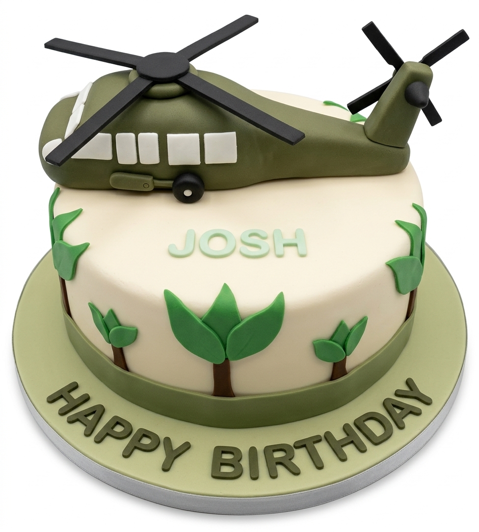 Army Helicopter Birthday Cake for Boys