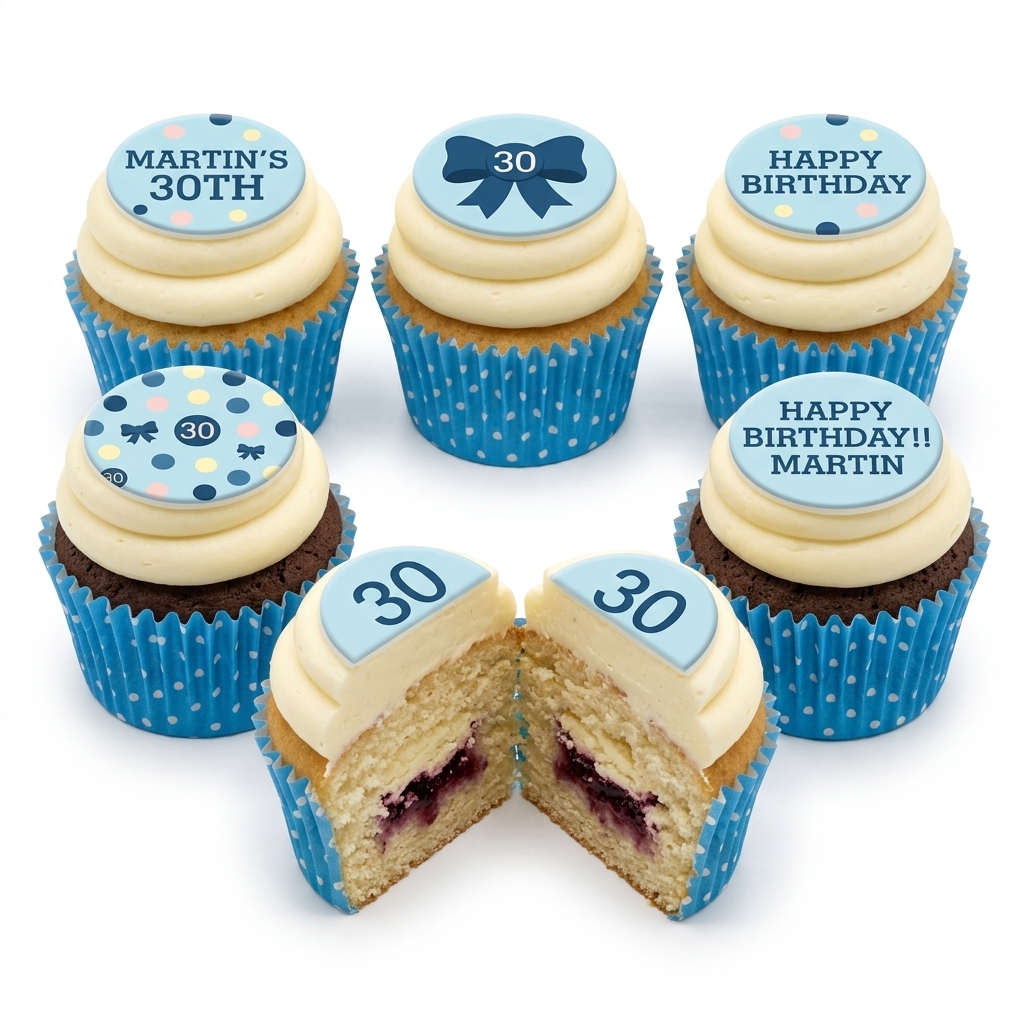 Gentleman's Bow Tie Birthday Cupcakes | Custom Age