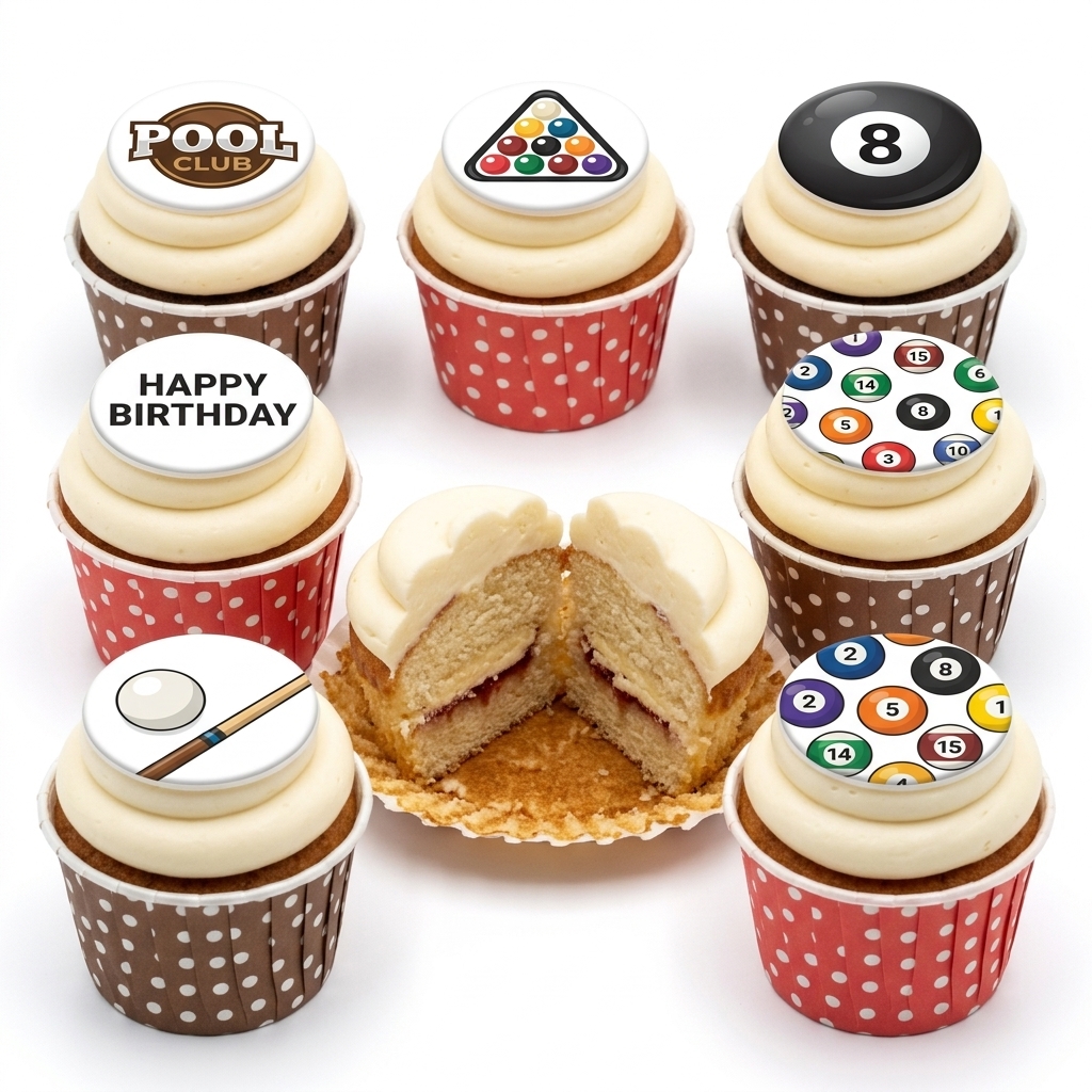 Pool Theme Birthday Cupcakes