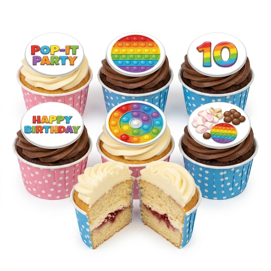 Pop-It Birthday Cupcakes for Kids