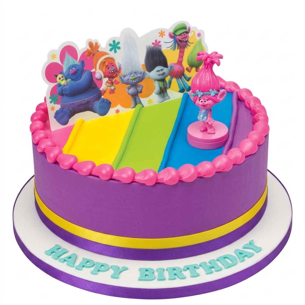 Trolls Theme Kids Birthday Cake