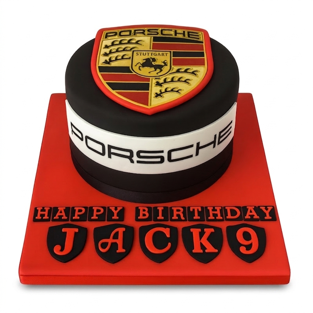 Porsche Theme Birthday Cake