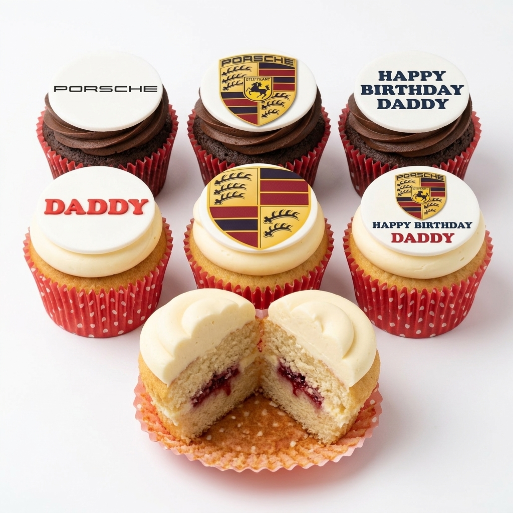Porsche Themed Birthday Cupcakes