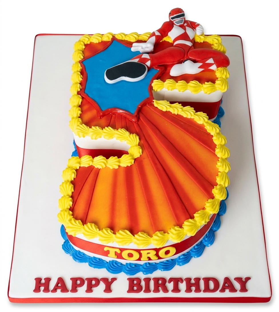 Power Rangers Number Birthday Cake